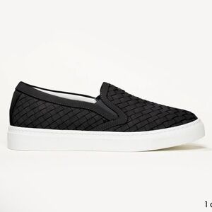 M‎ GEMI The Cerchio Black Nubuck Slip on Sneakers Woven Leather  EU 39 / US 8.5